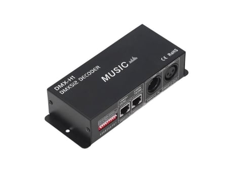 Decodificador HURRISE de 4 Canales LED DMX 512, Controlador Ajustable RGB de Atenuación LED para Bares, Hoteles, Bares Sóbrios