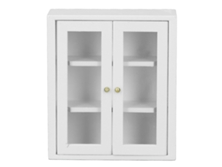 Armario De Pared De Madera Para Casa De Muñecas A Escala 1:12 - Decoración De Cocina - Blanco