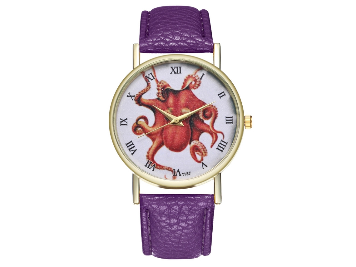 Elegante Reloj De Pulsera De Cuarzo Para Hombre Y Mujer (morado)