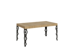 Mesa extensible Karamay 160/244x80 cm roble natural con patas antracita Itamoby
