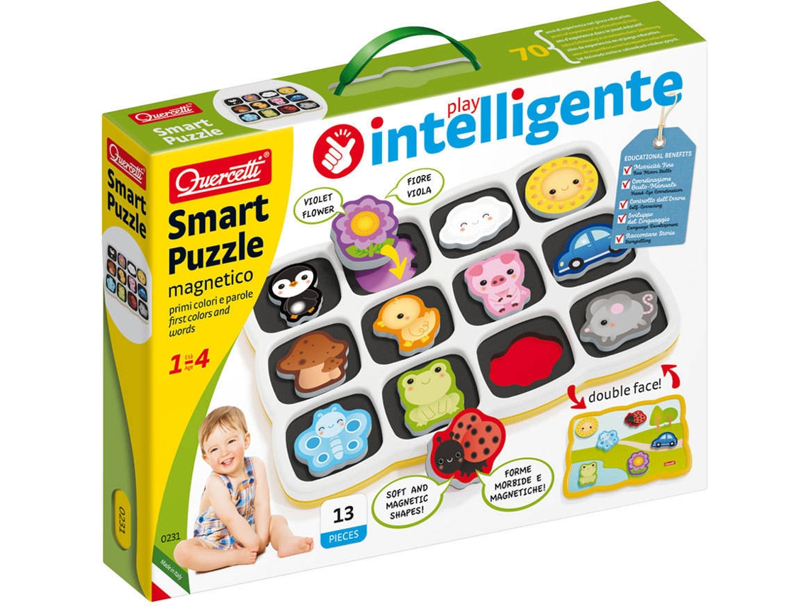 Juego Educativo QUERCETTI First Toys Puzzle Inteligente Colores y Palabras (Edad Mínima: 1 Año - 36 x 27,5 x 6 cm)