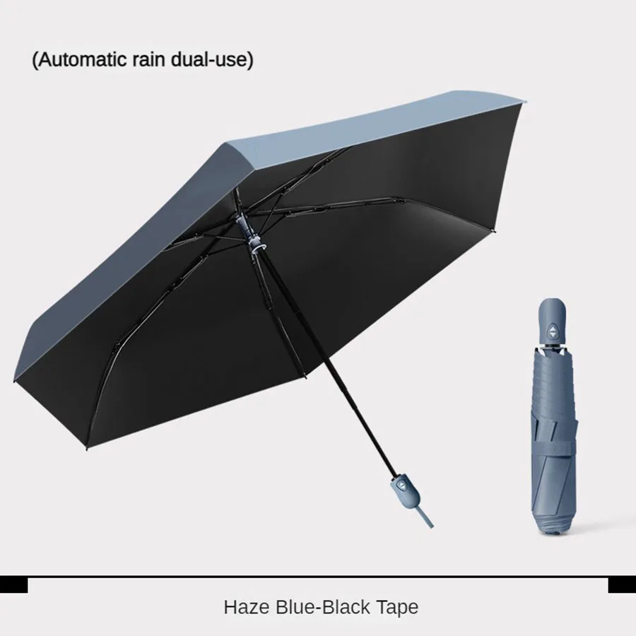 (azul Oscuro, 6k) Paraguas Automático Ultraligero Y Portátil Para Mujer, Apto Para Todo Tipo De Clima Y Protección Solar.