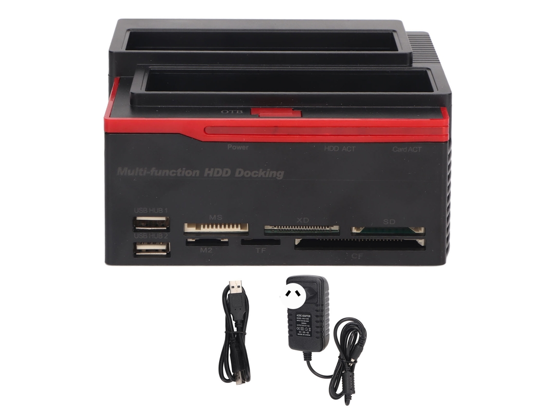 Estación De Acceso Para Discos Duros Usb2.0 Bahía Dual 12tb Compatible Con Otb 480mbps Para Ide Sata 2.5/3.5 Pulgadas Con Enchufe Au