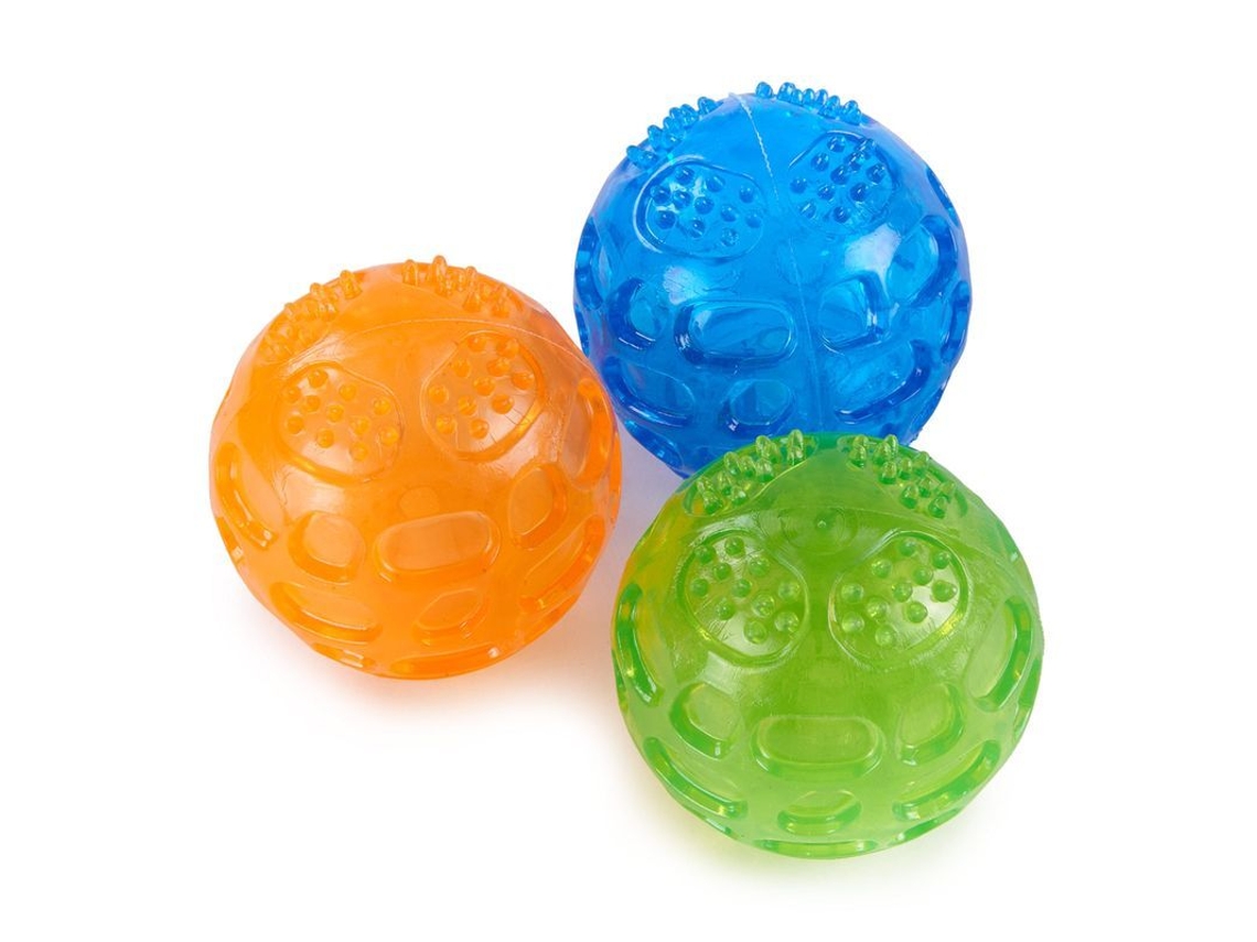 2026-26993-set De 3 Pelotas Para Perros Con Sonido, Flotantes, De Goma Natural, Diametro 7.5cm, Para Entrenamiento Y Juego