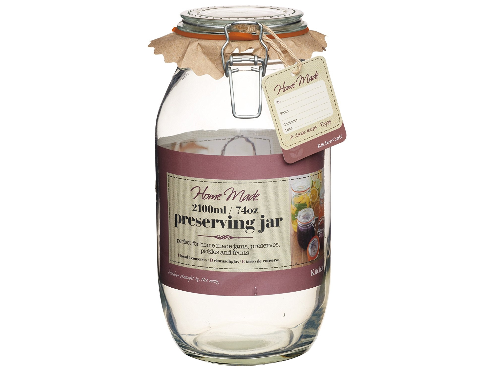 Tarro de Vidrio Hermético Kitchen Craft 2100ml