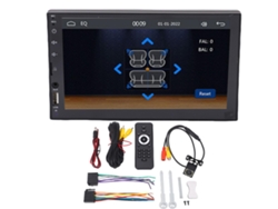 Autorradio De Doble Din De 7 Pulgadas Con Pantalla Táctil Hd, Bluetooth, Carplay, Android Auto Y Cámara De Visión Trasera.