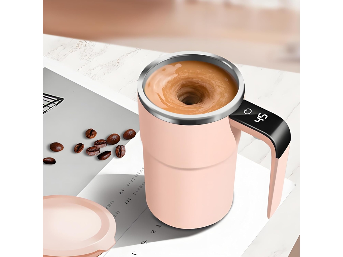 Taza De Café Magnética Automezcladora Con Indicador De Temperatura, Taza De Café Magnética Automezcladora Automática (rosa)
