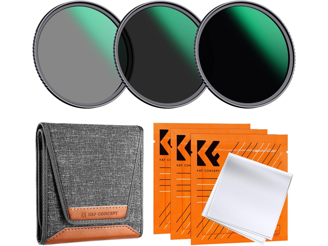 Kit De Filtros De Lente Nd8, Nd64 E Nd1000 Com Revestimento Múltiplo E À Prova D'água, 58 Mm.