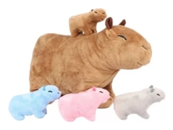 Mamá carpincho de peluche N con 4 peluches de carpincho para bebés, 5 piezas vayotoy