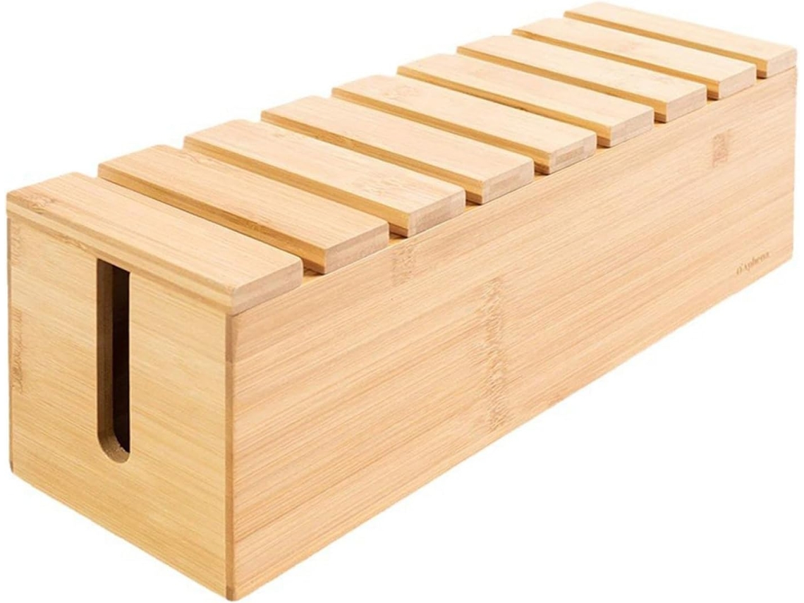 Caja Organizadora De Cables, Organizador De Cables, Estación De Carga De Madera Duradera Y Eficiente, Tv Y