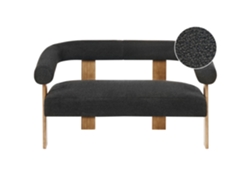 Sofá Beliani Ilbro de 2 Plazas Bouclé negro 138x68x76