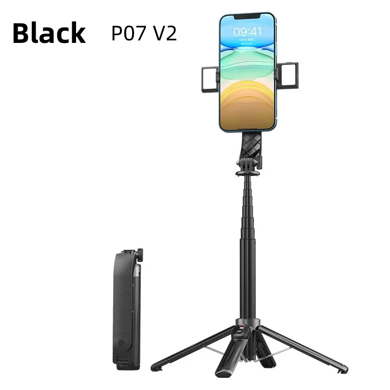 (preto) Bastão De Selfie, Giratório 360°, Inteligente E Flexível, Com Controle Remoto Bluetooth.