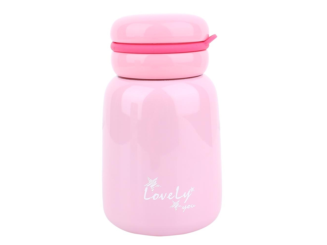 RNEMITERY Vaso Térmico de Acero Inoxidable 240ml Colorido con Asa de Silicona - Rosa