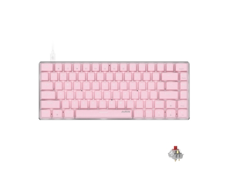 Teclado mecánico AJAZZ AK33 Interruptor rojo/azul de alta sensibilidad 82 teclas Teclado para juegos con retroiluminación blanca para computadora -...