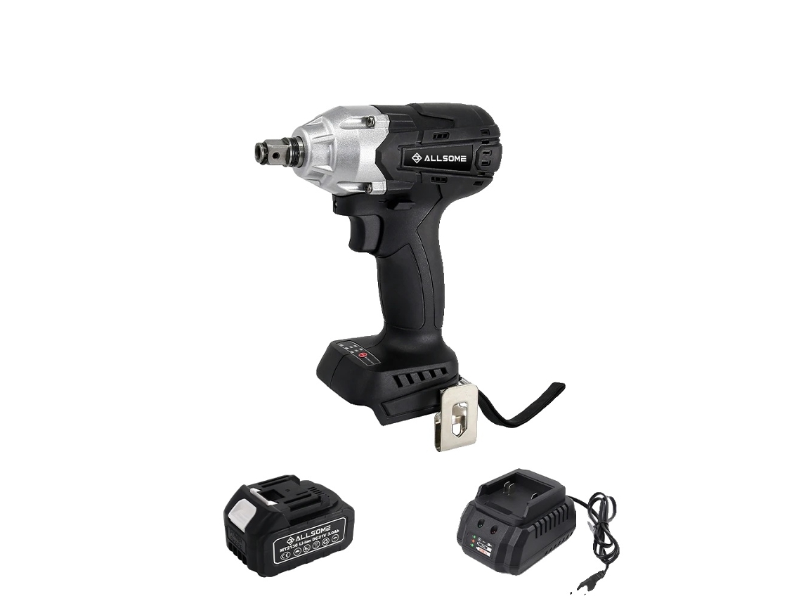 Llave de impacto sin escobillas de 21 V, par de 400 Nm, dirección de 3 velocidades, con una batería, OEM UE