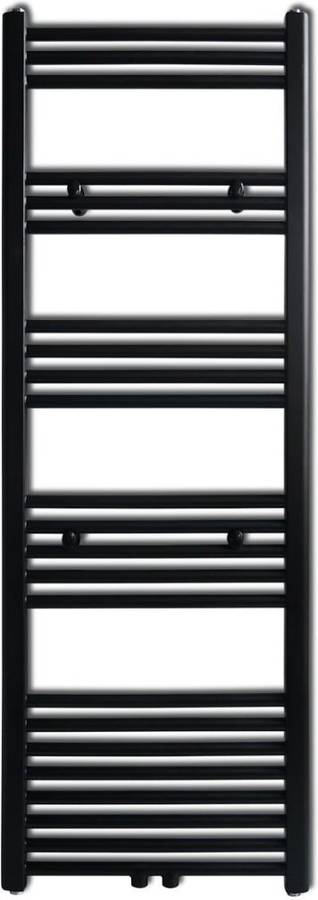 Toallero Vidaxl Recto negro acero 50x1424 cm radiador de baño 500 1424