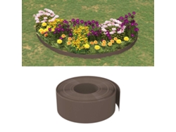 Borde de jardín de polietileno marrón DKD de 10 m y 20 cm para decoración del hogar