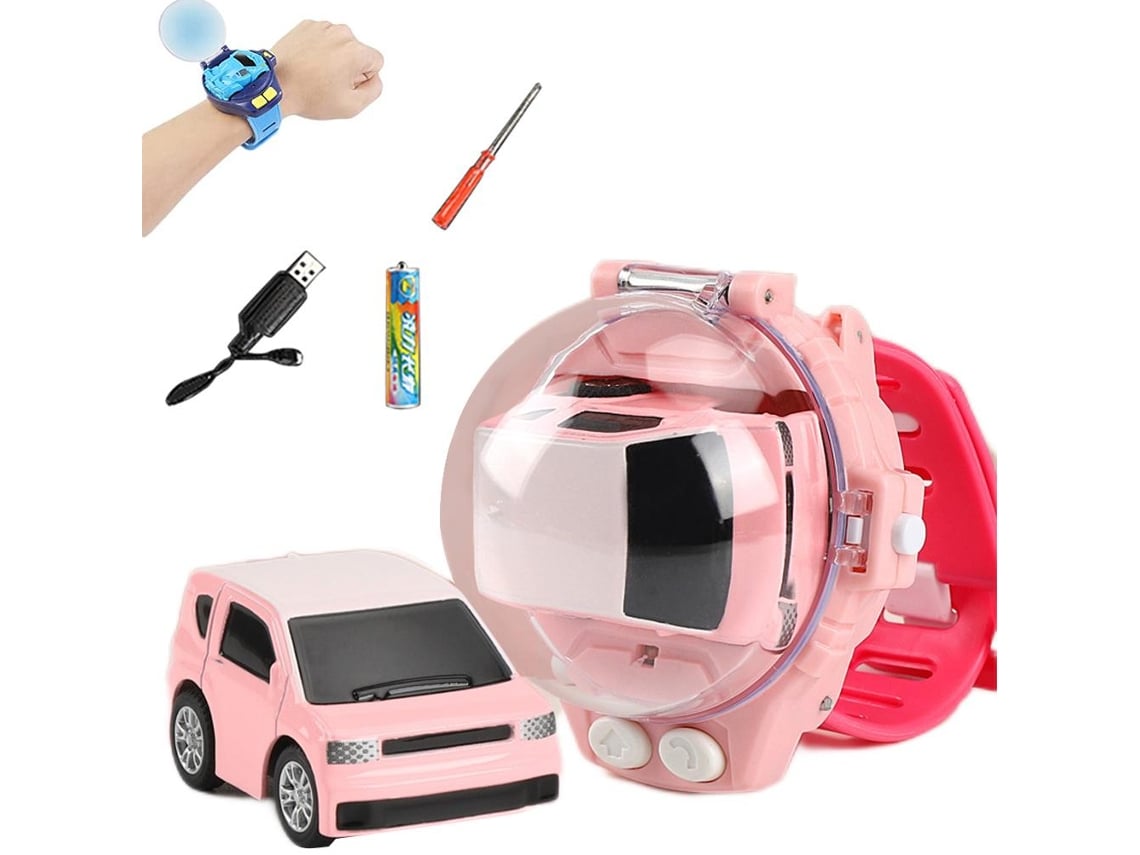 Ats-coche Rc Mini Con Reloj Control Remoto 2.4 Ghz Juguete De Carro Pequeño Con Luz Led Regalo De Cumpleaños Navidad Para Niños Niñas
