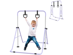 Barras Paralelas Infantiles Ajustables Con Anillas Plegables, Color Rosa.