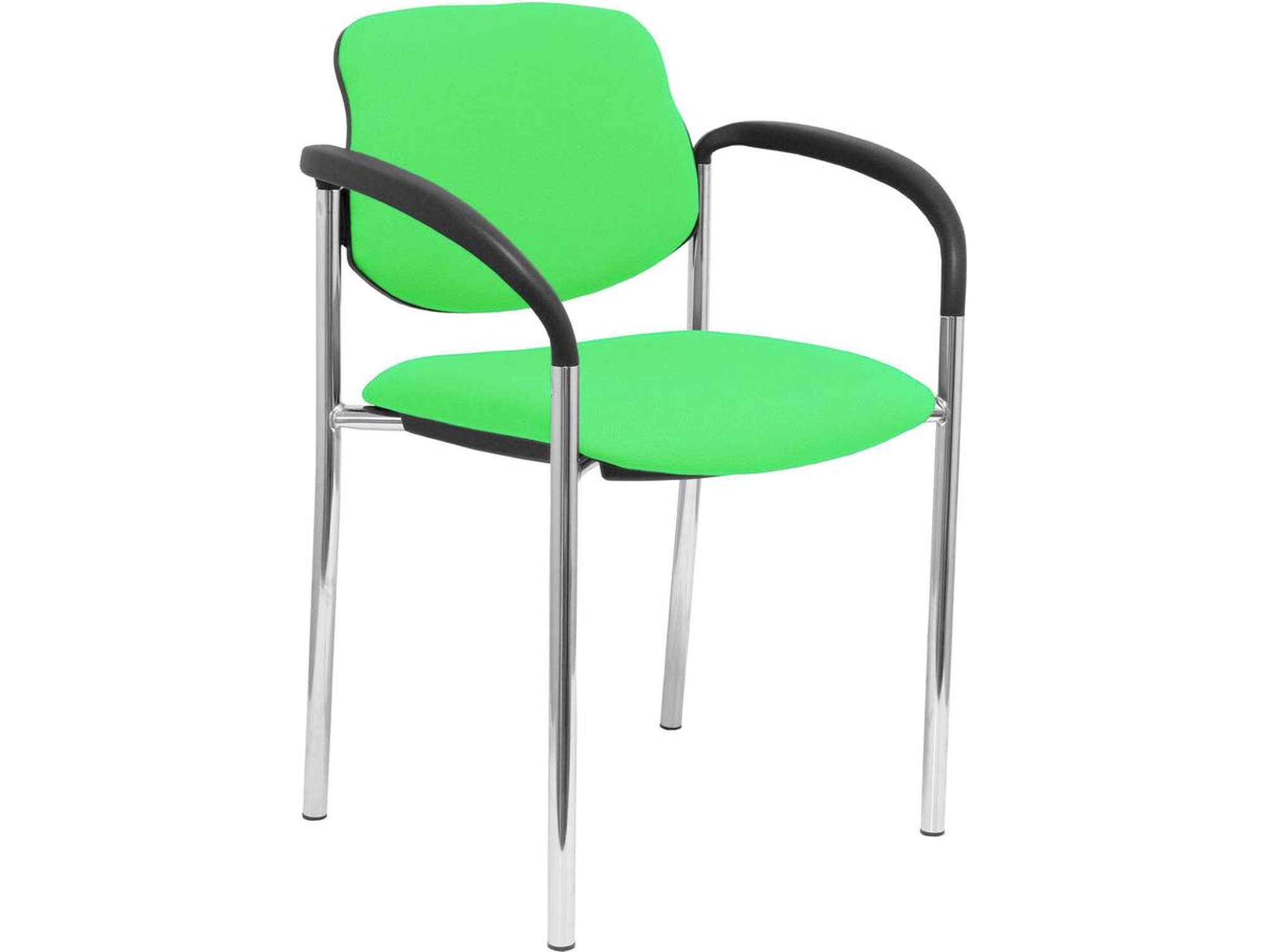 Silla de Confidente PIQUERAS Y CRESPO Villalgordo Verde Pistacho y Chasis Cromo (Brazos)