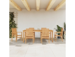 Juego de comedor de jardín de 7 piezas en madera maciza de teca DKD Home Decor