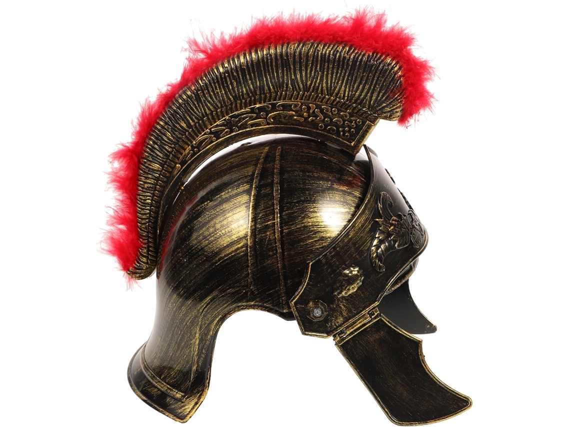 Casco De Guerrero Romano De Plástico Dorado, Ligero Y Cómodo De Llevar, Estilo Medieval.
