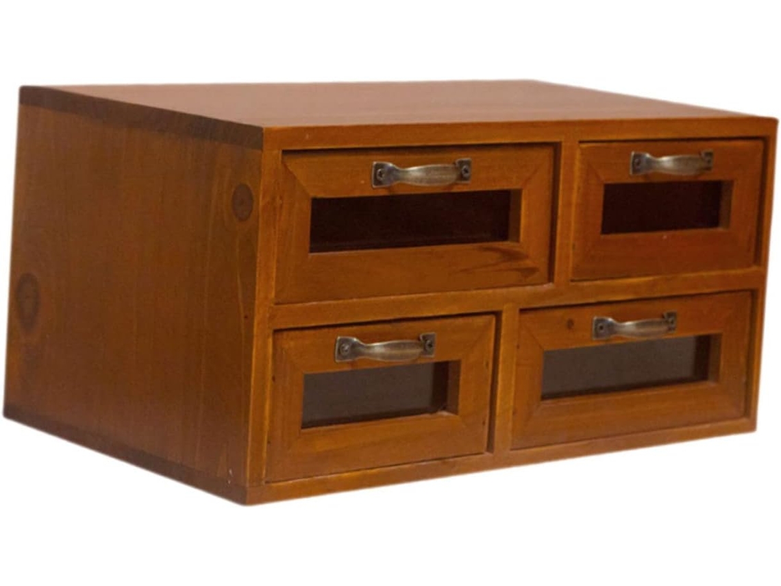 Cajones De Almacenamiento De Madera, Organizador De Maquillaje, Cajones De Oficina De Roble, Mini Estantes
