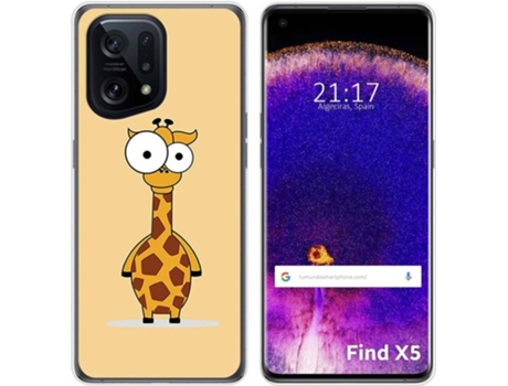 Carcasa para Oppo Find X5 5G TUMUNDOSMARTPHONE Dibujos Jirafa Multicolor
