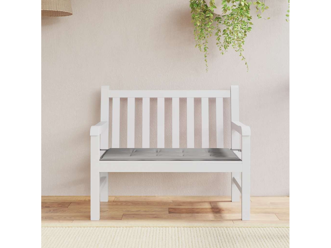 Cojín De Banco De Jardín Tela Oxford Gris 120x50x4 Cm