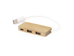 Puerto Nature Bambú Usb 1 Puerto Tipo C. 2 Puertos Usb 2.0