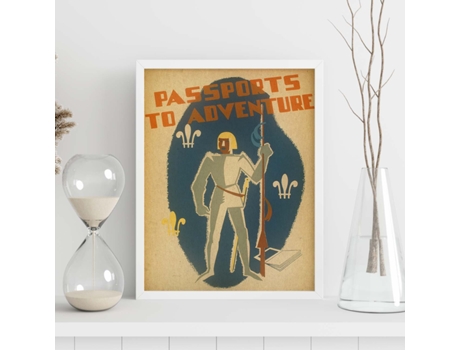 Poster NACNIC Vintage Cartel vintage Pasaporte a la aventura..