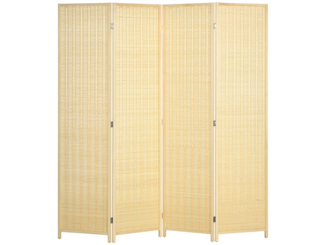 Separador De Ambientes De Bambú Tejido A Mano De 4 Paneles, 180x180cm, Decoración Natural Para Sala De Estar.
