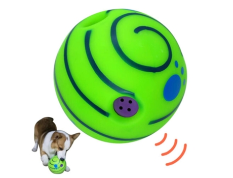 Bola verde en caja blanca - Juguete para mascotas con sonido, goma blanda