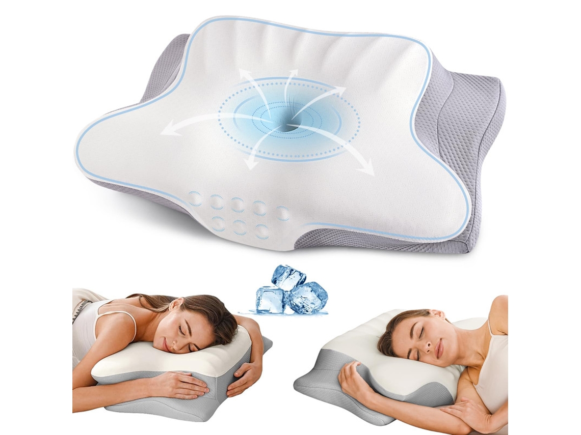 Almohada Cervical Para Aliviar El Dolor, Almohada Ergonómica Para Dormir De Lado, Almohadas De Espuma Viscoelástica Contorneadas