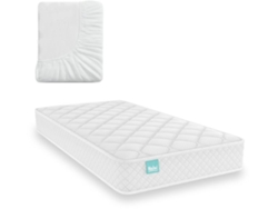 Colchón Cuna 70x140 Cm + Protector Tencel Baby One ±12cm + Protector Tencel | Certificado Oeko-tex®| | Hecho En España Blanco
