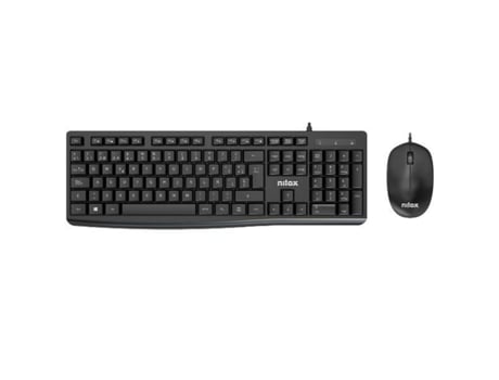 Teclado y Ratón NILOX NXKME0012 (Negro - Qwerty Español)