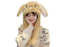 2026-gorro De Conejo Peluche Divertido Con Orejas Móviles Multiuso Para Mujer Regalo Festivo