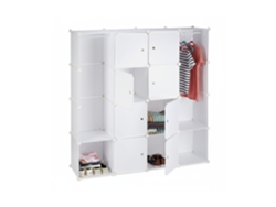 Relaxdays Armario Dormitorio Modular, Plástico, Blanco, 145,5 X 145,5 X 36,5 Cm