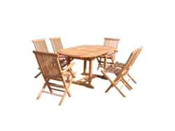 Conjunto de Jantar CONCEPT U Kajang (Marrón - Teca - 170x90x75 cm)