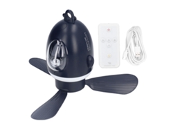 Lámpara de techo con ventilador y mando a distancia USB - Azul
