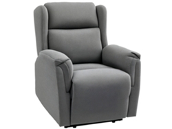 Sillón reclinable con reposapiés de 160° en tela gris oscuro.