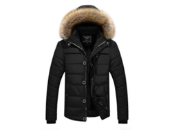Chaqueta De Invierno Para Hombre Con Capucha De Pelo Abrigada Impermeable Con Tela Reciclada