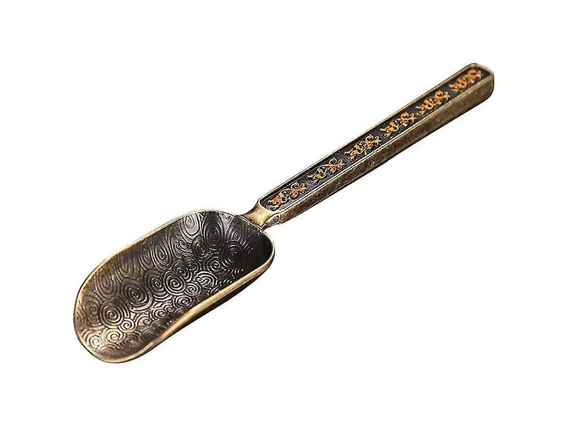 2026altiro-exquisita Cucharilla China De Bronce Esmaltado Vintage Para Té De Hojas.