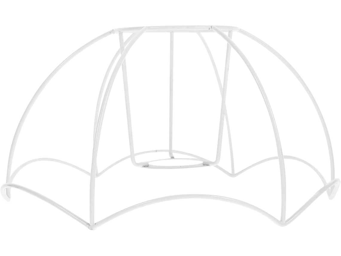 Soporte de mesa semicircular de metal, compatible con casquillo E27, dimensiones 9x25x15 cm. SFUSHOS