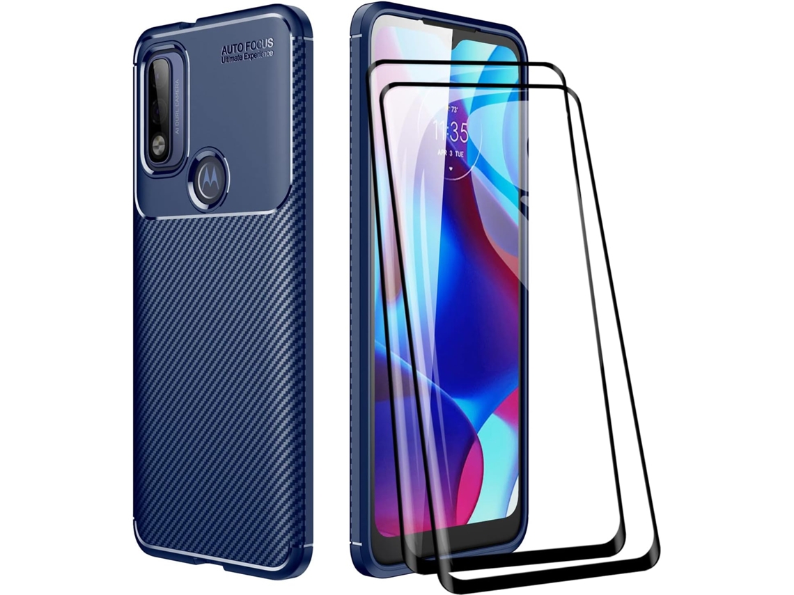 Conjunto de Protectores de Pantalla Fibra Pure Protetora para Motorola Moto G Pure HONGWE. Azul (2un)