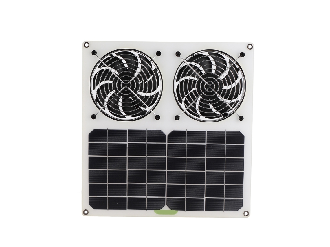 Ventilador solar doble impermeable de 12 pulgadas y 100 W para gallinero e invernadero