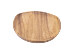 Plato Llano Reutilizable De Madera De Nogal Japonés De 20x20 Cm Para Postres, Aperitivos Y Frutas.