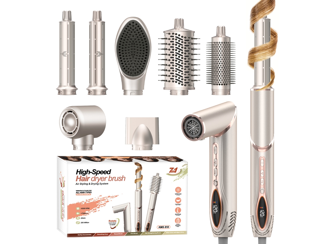 Modelador De Cabelo 7 Em 1 Ohpa Kms-818 Dourado