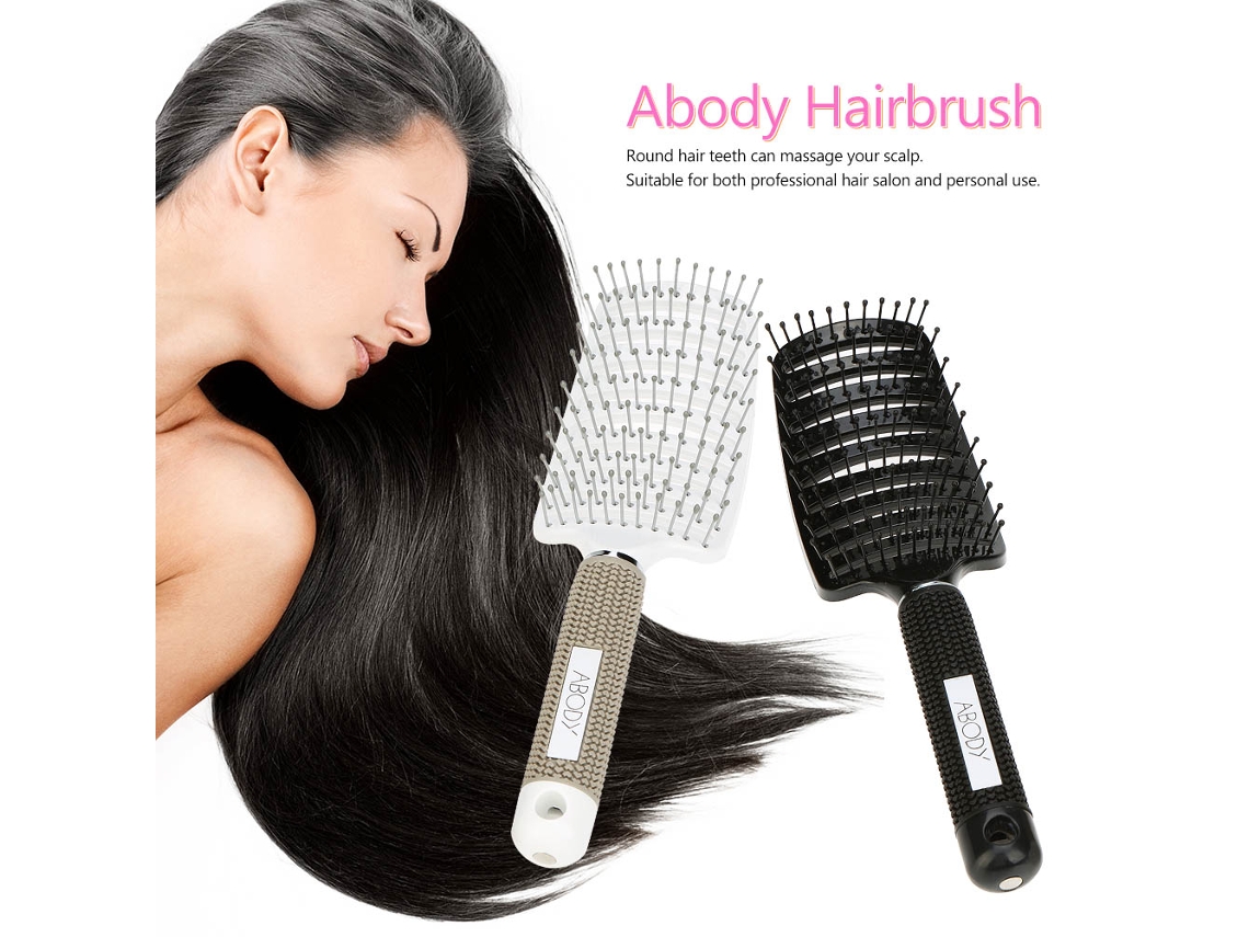 Peine Desenredante De Nylon Abody Para Mujer, Peine De Paddle Con Masaje Capilar, Ideal Para Pelo Húmedo Y Salones De Belleza, Blanco