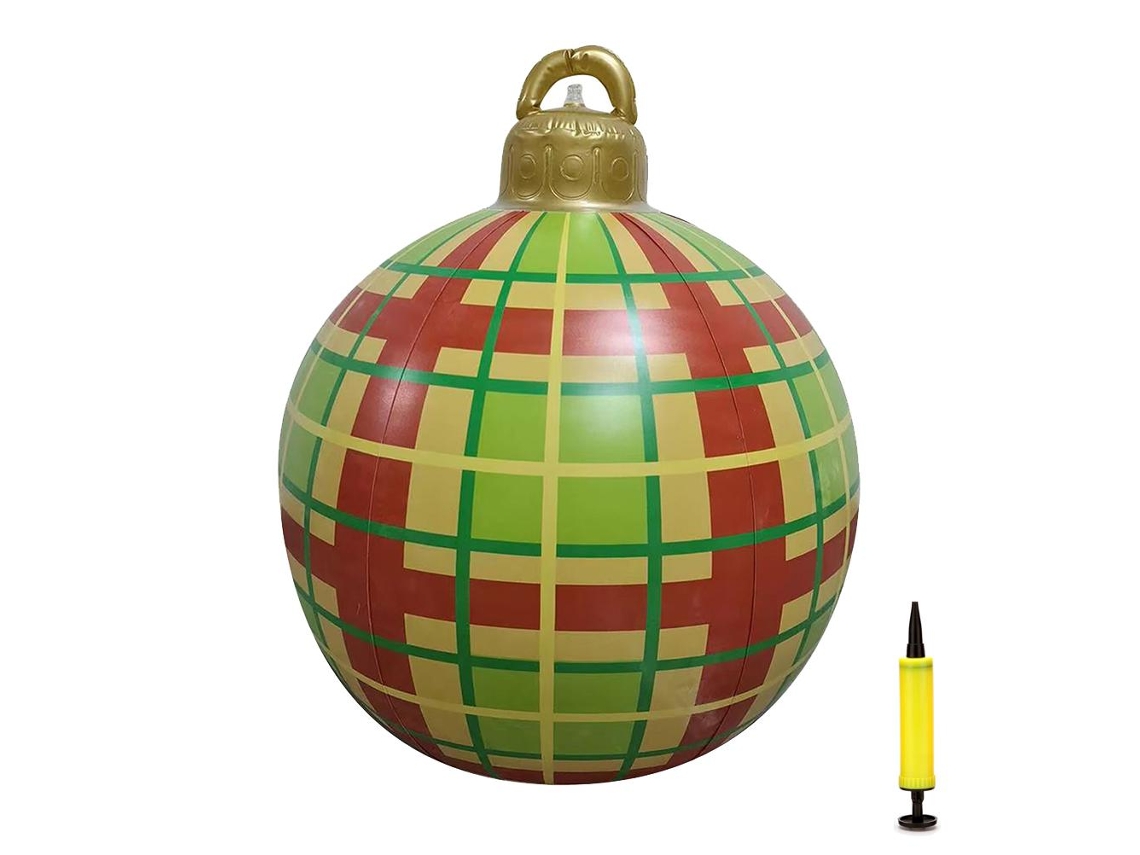 Bola navideña inflable de PVC de 23,6 pulgadas decorativa